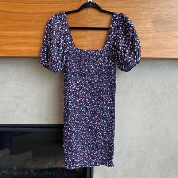 NWT Urban Outfitters Carnation Smocked Puff Sleeve Mini Dress, Size S - Picture 9 of 11